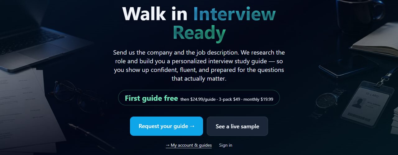 Interview Ready landing page